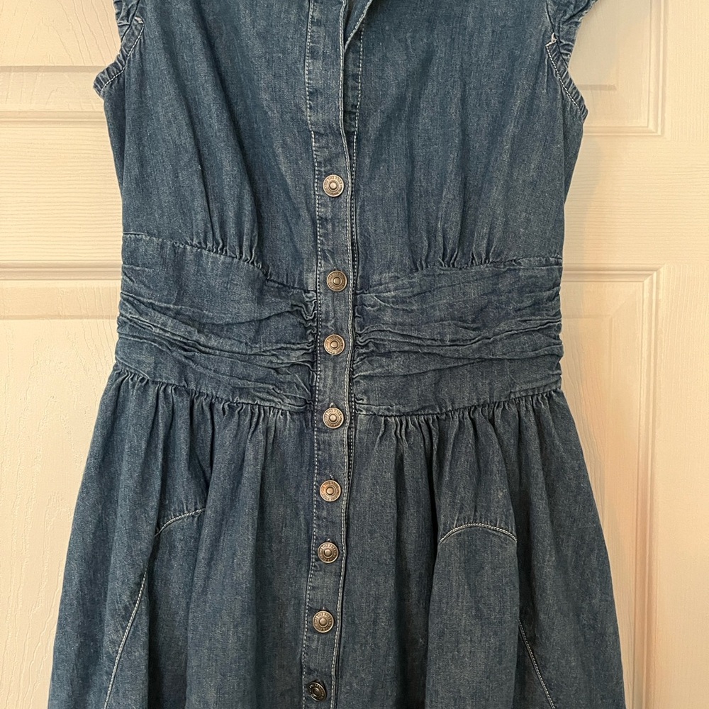 Free People Chester Denim Button-Down Dress - Picture 3 of 13